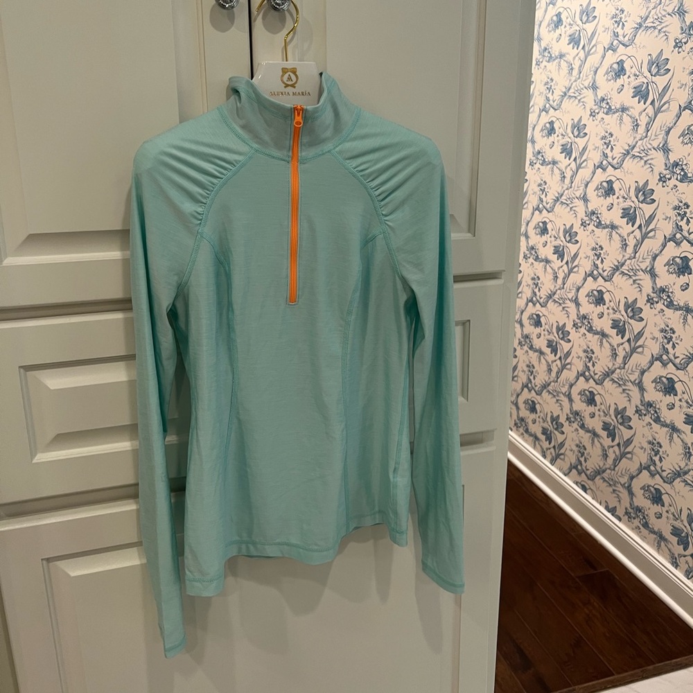 ZELLA TURQUOISE ATHLETIC QUARTER ZIP